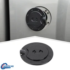 Carbon Fiber Gas Cap Fuel Tank Cover Trim For Chevy Silverado GMC Sierra 2007-13