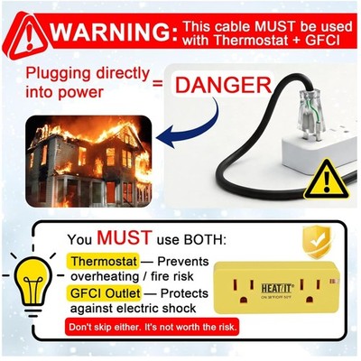 HIRD Roof & Gutter De-Icing Cable - 100 Feet