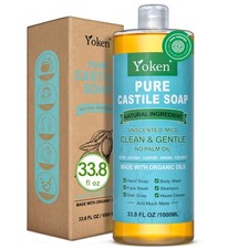 EWG Verified Castile Soap Liquid Unscented 33.8 fl oz Pure Castile Liquid Cle...