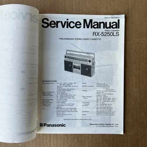 Panasonic RX-5250LE RX-5250LS original service manual vintage boombox