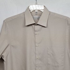 Vintage Geoffrey Beene Mens Dress Shirt 16.5 32/33 Regular Button Up Wrinkle Fre