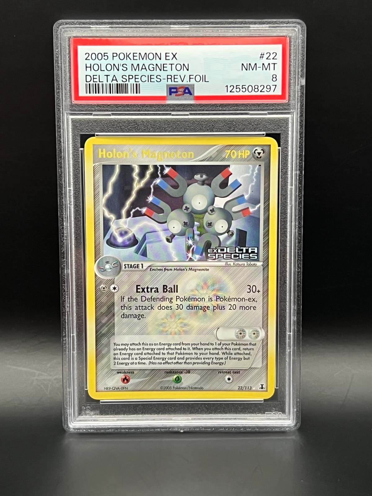 PSA 8 NM-MT  Holon's Magneton 22/113 Reverse Foil 2005 Pokemon EX Delta Species