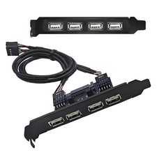 Internal 4 Port USB 2.0 Female Panel Mount To Motherboard 9pin Cable Bracket