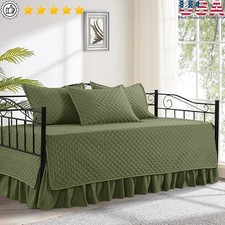 Daybed Bedding Set Soft Microfiber Cover 3 Shams Bedskirt Cozy All Season New