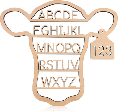Western Nursery Wall Decor Neutral Cow Alphabet Wall Art,3D Cut ABC Letters Sign