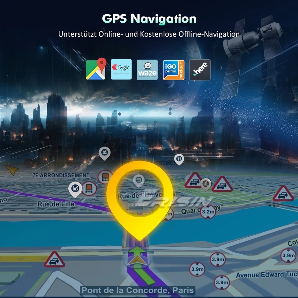 8-Kern 4GB+64GB CarPlay Android 14 GPS Autoradio Navi DAB+ Wifi für Toyota AURIS - Bild 3 von 4