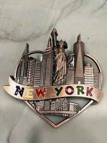 5 magneti frigorifero New York City Skyline Statua della Libertà Stato Impero - Foto 6 di 7