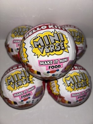 Lot of 5 HELLO KITTY MINIVERSE MAKE IT MINI FOOD NEW 2024 FACTORY SEALED BLIND