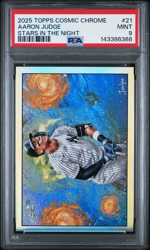 2025 Topps Cosmic Chrome Stars in the Night Aaron Judge #STN-21 SP PSA 9 NYY