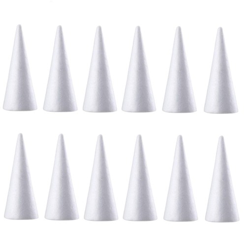 Foam Cones Shaped Crafts White Christmas Tree Table Centerpiece Flower Arrang...