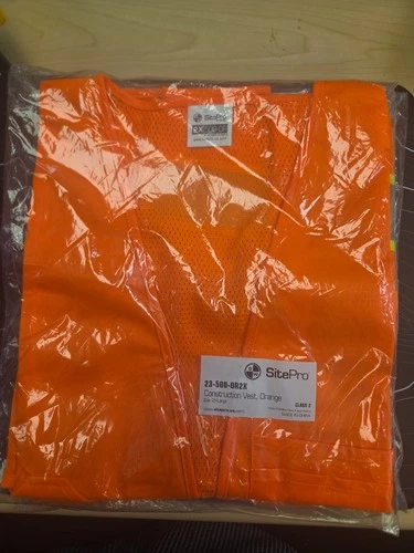 SitePro 23-500-ORXL - Class 2 Surveyors Construction Vest  Orange  XL ANSI ISEA - product listing photo