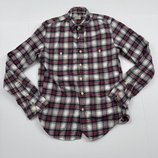 J Crew Shirt Mens Medium Plaid Flannel Slim Fit Button Down Casual