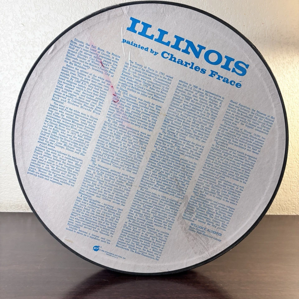 Vintage 1969 Springbok State of Illinois Shaped Puzzle Map Complete W Poster - Image 2 of 4