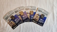 4x PNY 128GB Micro SDXC ELITE Flash Cards With Adapters 100MB/s NEW