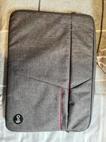 GOJI Up-To 14 Laptop chromebook Tablet Bag Carry Grey Zip- Red Interior