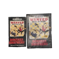 1991-Sega Genesis-Bonanza Brothers-Wanted Dead or Alive-Case & Manual-Untested