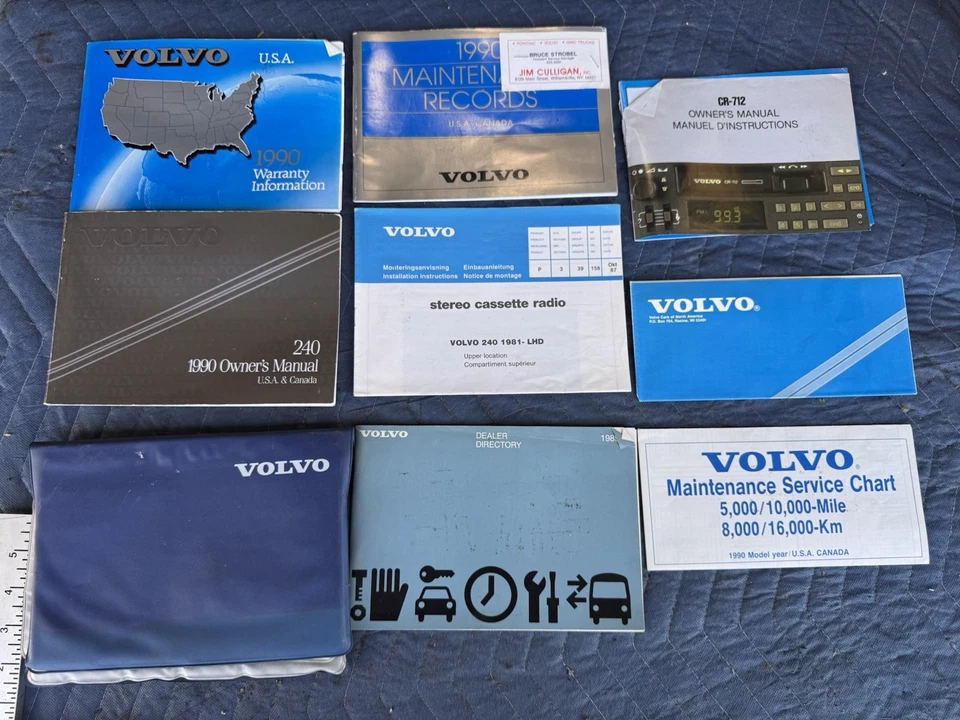 Volvo 240 244 245 1990 manual del propietario y folletos de operación conjunto OEM #4954E Foto 2 de 4