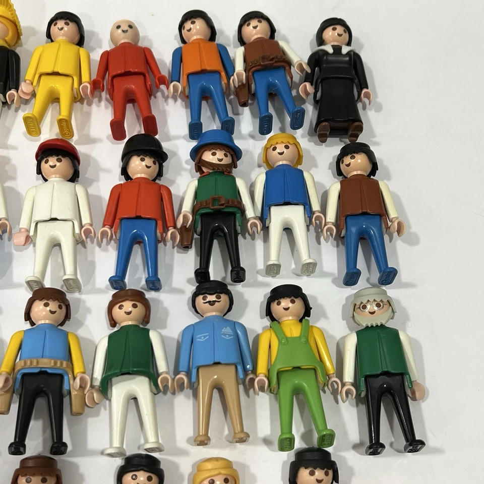 Figuras Geobra Playmobil Vintage 1974 Lote Mixto De 58 Personas Niños Foto 3 de 4