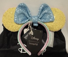 New RARE Loungefly Pastel Color Block Sequin Disney Minnie Ears Headband