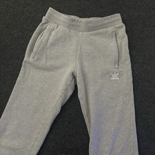 Adidas Women s S Originals Trefoil Essentials Joggers Gray Sweatpants Fleece Y2K
