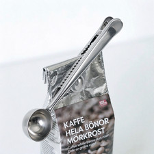 Multifunction 2-in-1 Coffee Scoop Bag Sealing Clip Stainless Steel Spoon
