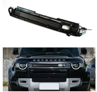 Fit For Defender 2020-2023 Front Radiator Mesh Grille Grill With Led Smoke Light