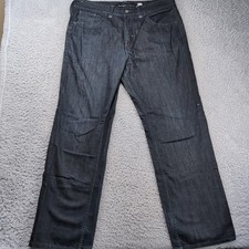 Vintage Rocawear Jeans Mens 38x34 Blue Straight Baggy Denim Dark Wash Y2K