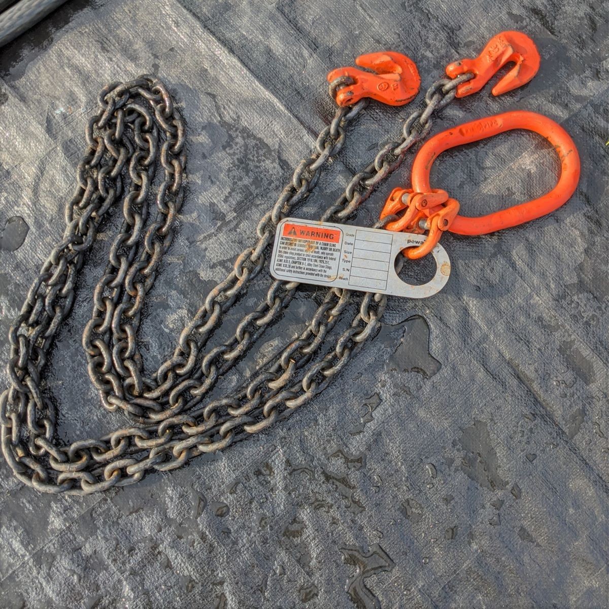 PEWAG Grade 80 - 7/32" - 5 FT DOG Double-leg Chain Sling - Lifting/Rigging