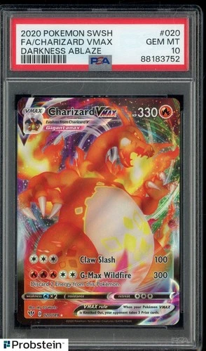2020 Pokemon SWSH Darkness Ablaze #020 FA/Charizard VMAX PSA 10 GEM MT