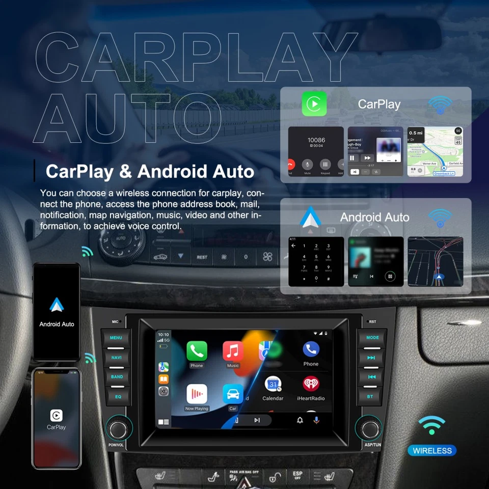 For Mercedes-Benz E-Class 2002-2008 W211 W219 Carplay Player GPS Android 15 64GB - Image 4 of 4