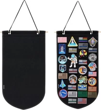 Patch Display, Wall-Mount Holder, Hanging Organizer for Black