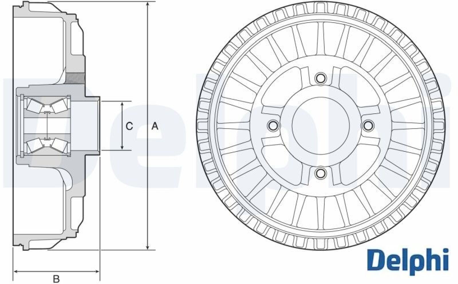 Delphi BFR622 Bremstrommel