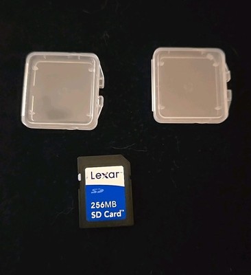 Lexar 256MB SD Card, digital camera or computer,  Plus 2 Cases.