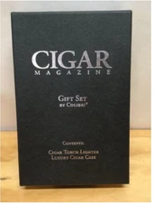 Colibri Cigar Torch Lighter & Luxury Cigar Case Gift Set Cigar Magazine New