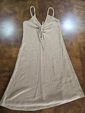 Forever 21 Light Brown Ribbed Knit Sundress w/ Spaghetti Straps Junior's Size S