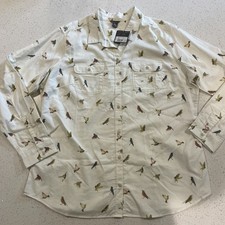 Eddie Bauer Bird Pattern Button Up Shirt Men s XXL 2XL Tall Long Sleeve NWT