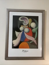 Pablo Picasso "Woman with a Flower" Print  Modern Abstract Framed 90 x 69cm