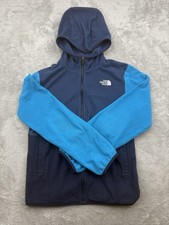 The North Face Teens Blue Glacier Zip Up Hooded Fleece Jacket Size XL 14/16