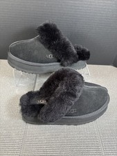UGG Womens Disquette Clog Size 7 Black 1122550-BLK Authentic