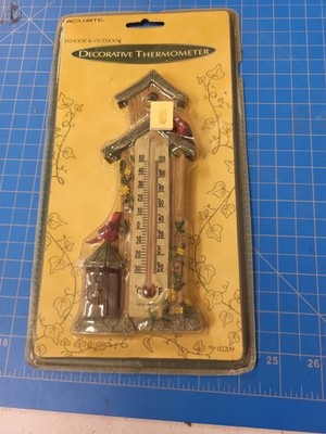 AcuRite Indoor Outdoor Decorative Thermometer Birdhouse Design Wall Mount