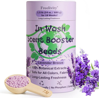 Freelivity In Wash Scent Booster Beads   Lavender Breeze Scent, Laundry Beads fa