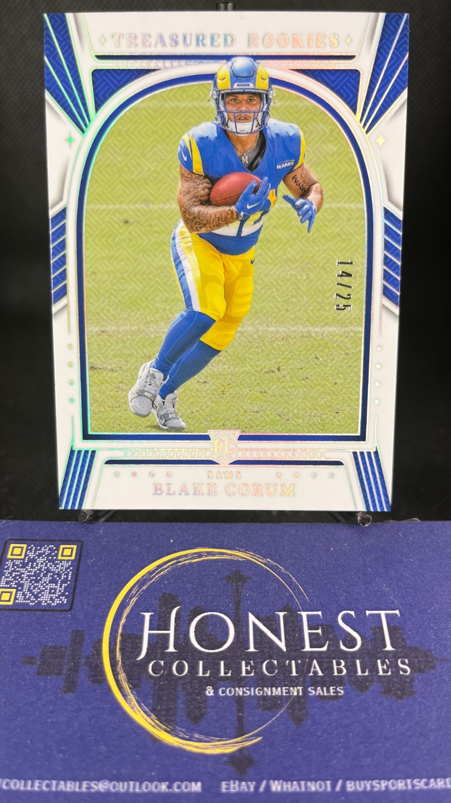 Blake Corum Panini National Treasures Tremendous Treasures Relics #BCM Holo Silver