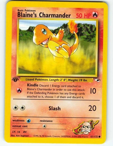 Blaine's Charmander - 1st Edition - 61/132 Gym Heroes - Pokémon TCG - 2000