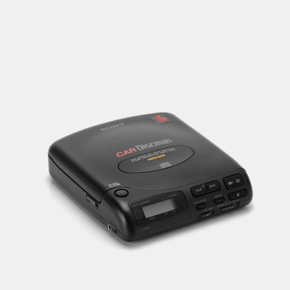 Sony Car Discman D-802K CD Player and Car Adapter and Carrying Bag