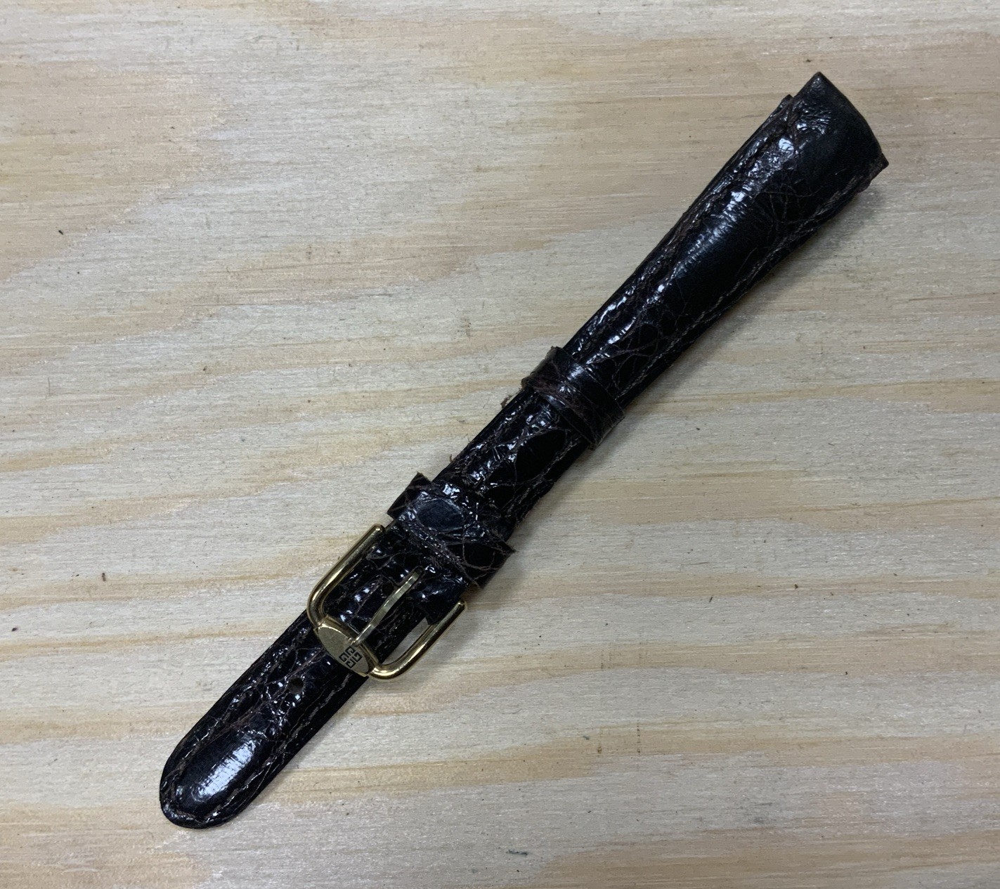 Bracelet Givenchy 13mm en cuir crocodile véritable marron fait main
