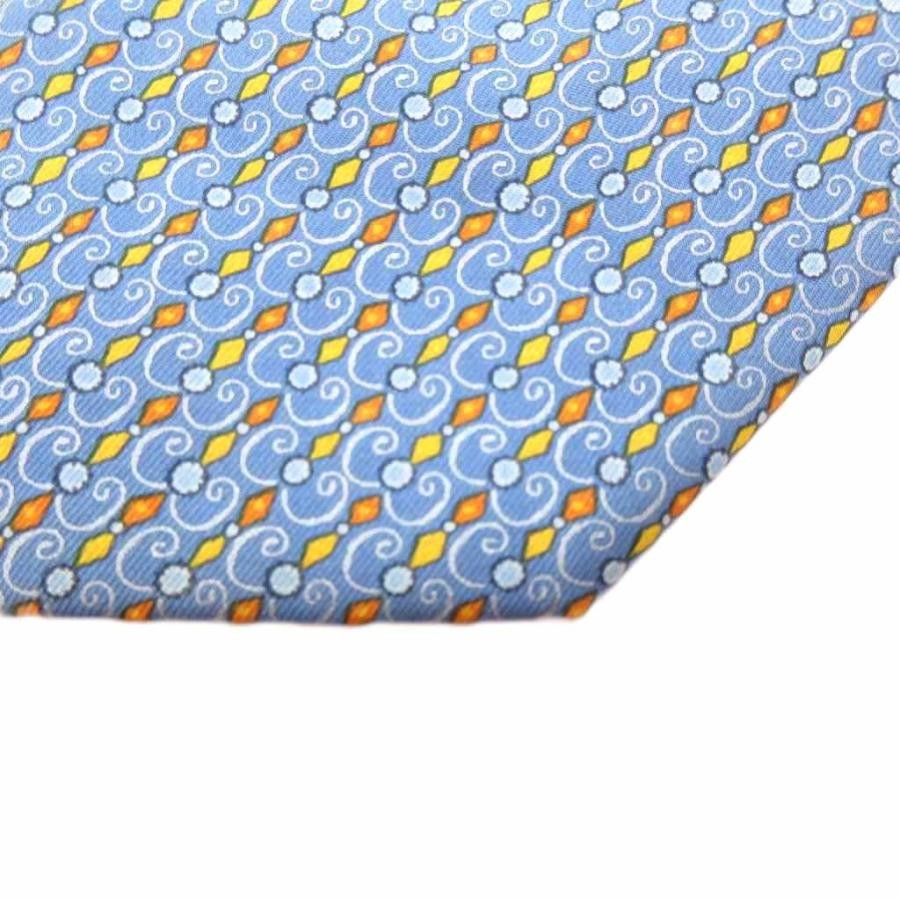 Hermes Tie Regular Silk Pattern Logo Blue Men - image 5