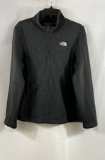 The North Face Women's Dark Gray 1/4 Zip Fleece Pullover Mock Neck Size M