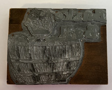 HTF Vintage Printing Letterpress Printers Block: Crying Baby in Basket, L. Read