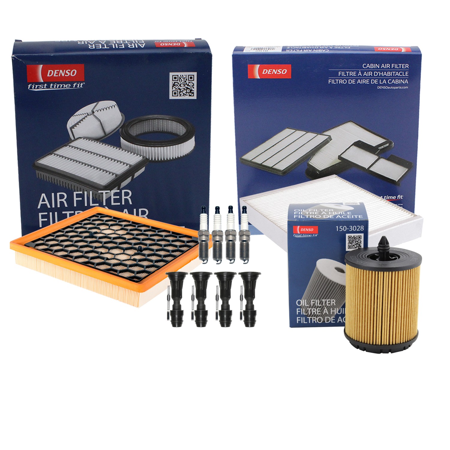 Denso Tune Up Kit 4 Spark Plugs  Boots Kit for Lacrosse Regal 2.4L L4 Vin C R K