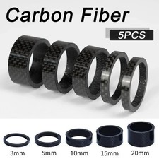 Carbon Fiber Bike Headset Spacers 5pcs 3/5/10/15/20mm 1-1/8" Fork Stem MTB Road